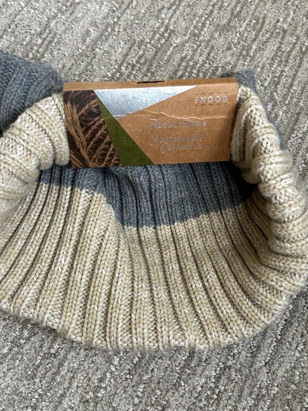 NWT Patrick Francis sustainable Collection Wool Snood Scarf